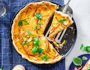 Quiche paprikával és camembert-el