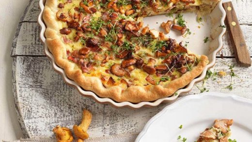 Rókagombás quiche