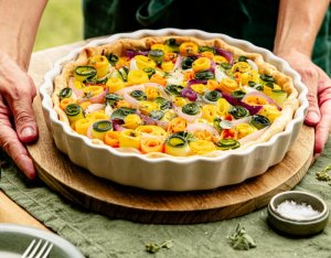 Zöldségtekercses quiche