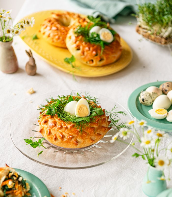 húsvéti fészkek fürjtojással