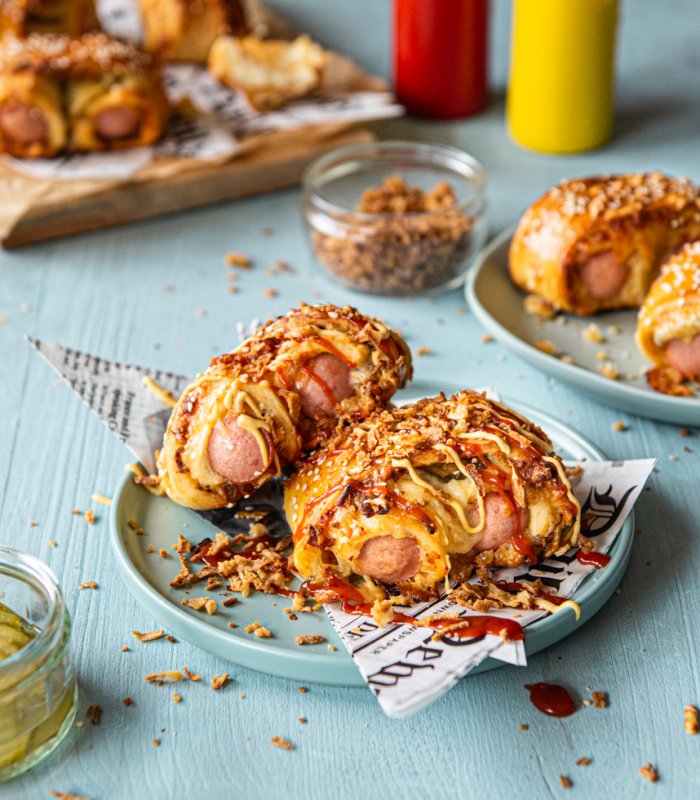 hot-dog pizzatésztában